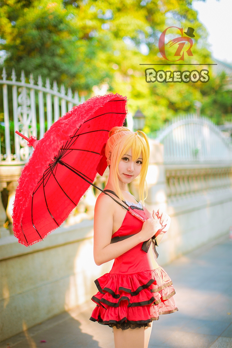 Fate Grand Order Nero Red Swimming dress Anime Cosplay Costumes