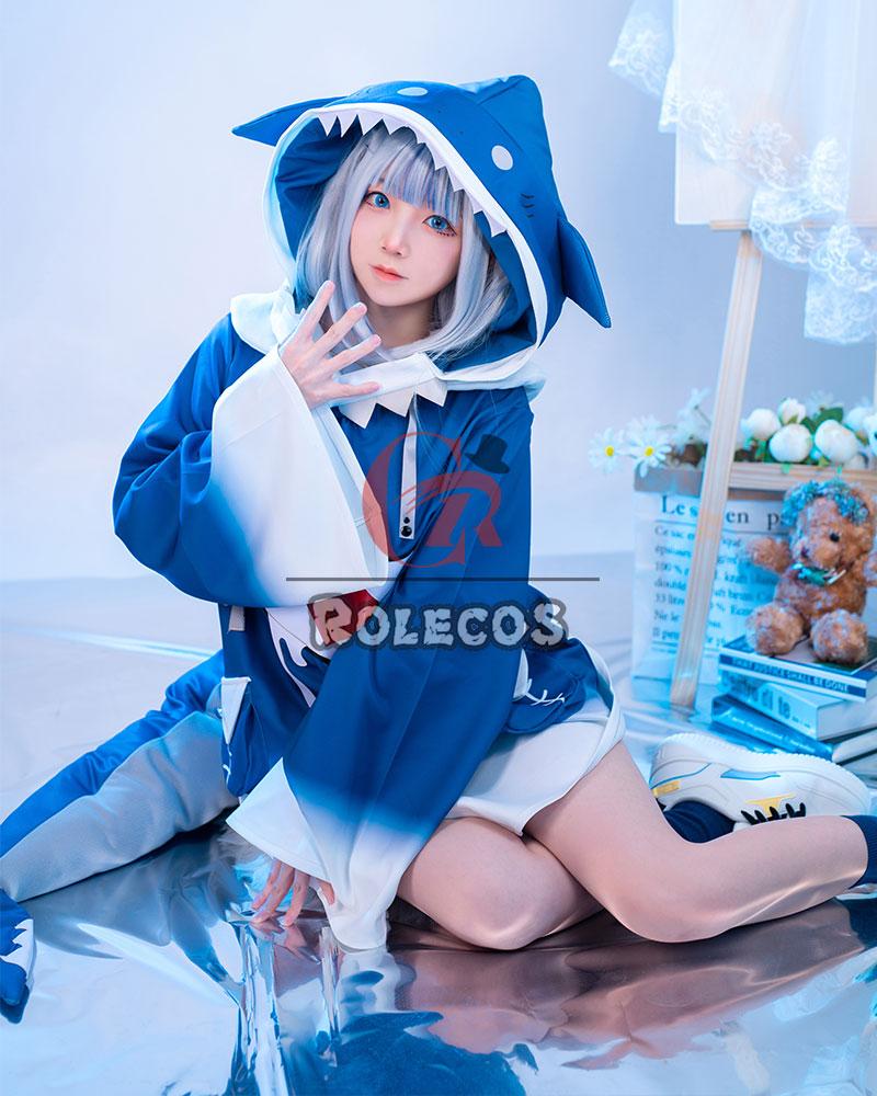 Hololive English Vtuber Gawr Gura Cosplay Costume With Tail