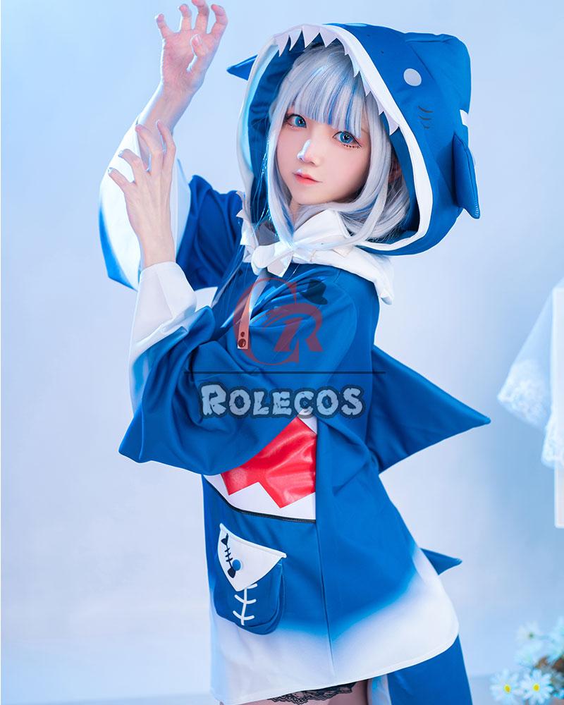 Hololive English Vtuber Gawr Gura Cosplay Costume With Tail