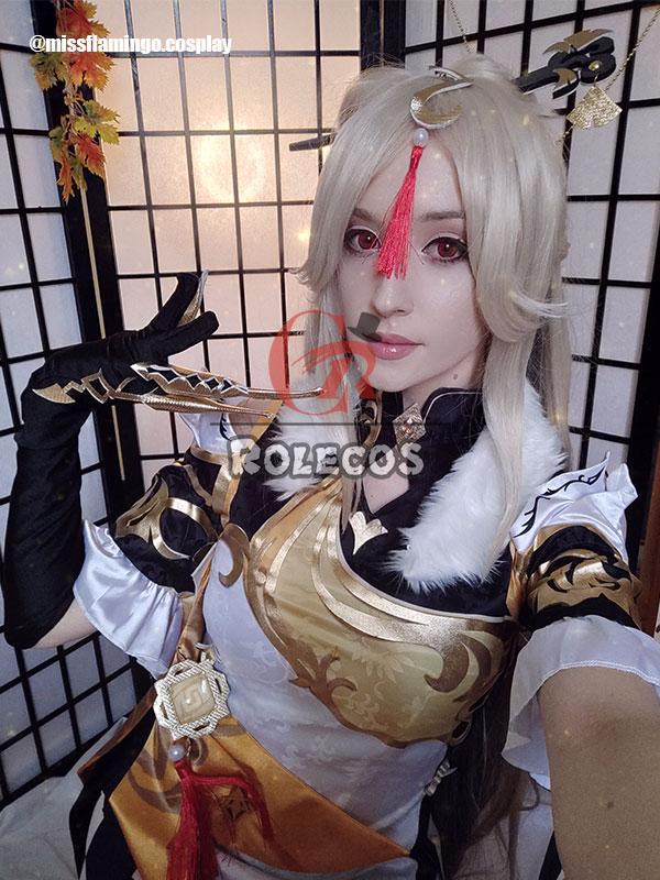 Game Genshin Impact Ningguang Blond Gradient Cosplay Wigs