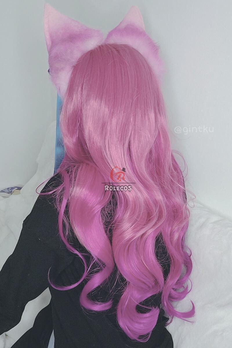 LOL Spirit Blossom Ahri Pink Mixed Long Cosplay Wigs